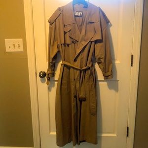 Vintage DKNY Camel trench coat